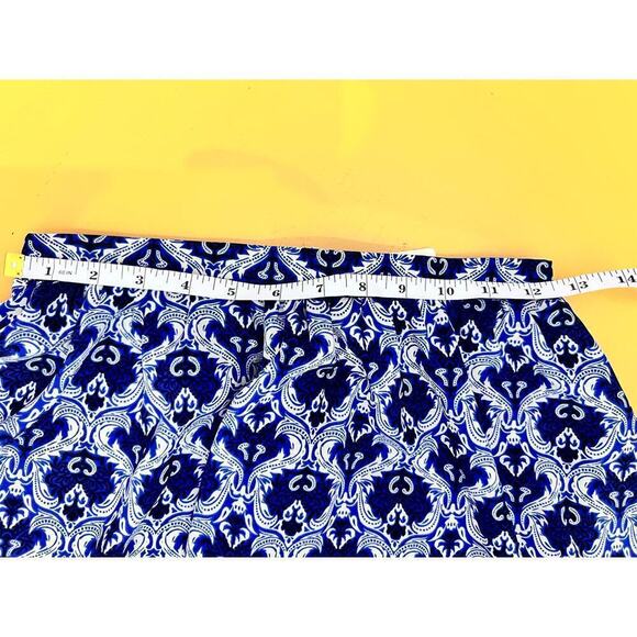 Painted Threads Blue Paisley Damask Print A-Line Flare Mini Skirt Size XS NWT - Picture 7 of 8